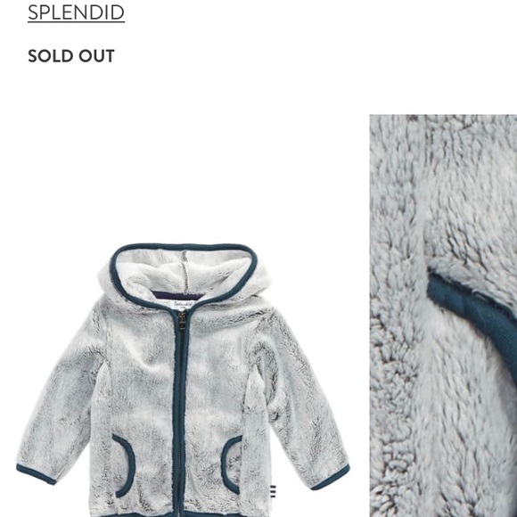 Splendid Other - Splendid Baby Hooded Fleece Jacket 12-18mo
